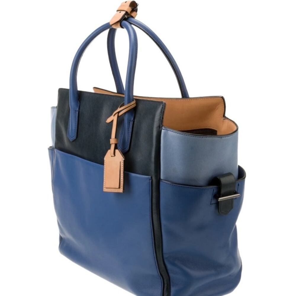 Reed Krakoff Atlantique Large Leather Blue Tote *Authentic